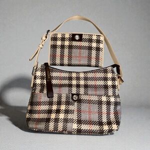 Spartina 449 Wymberly Dixie Plaid Linen & Leather Hobo Matching Wallet Preppy